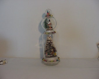 Vintage Christmas Nativity Set Sealed In Glass Bottle   14 - 5