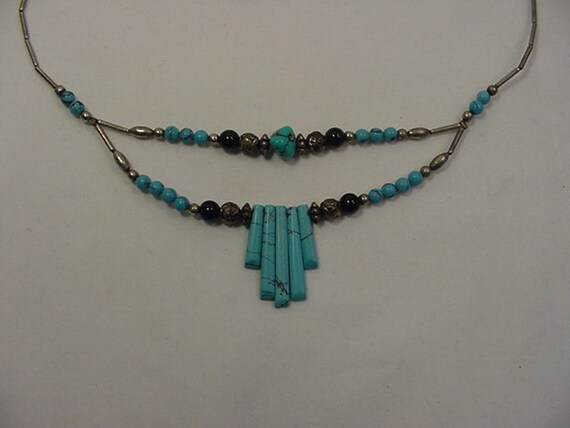 Vintage Faux Turquoise Necklace  19 - 127 - image 1