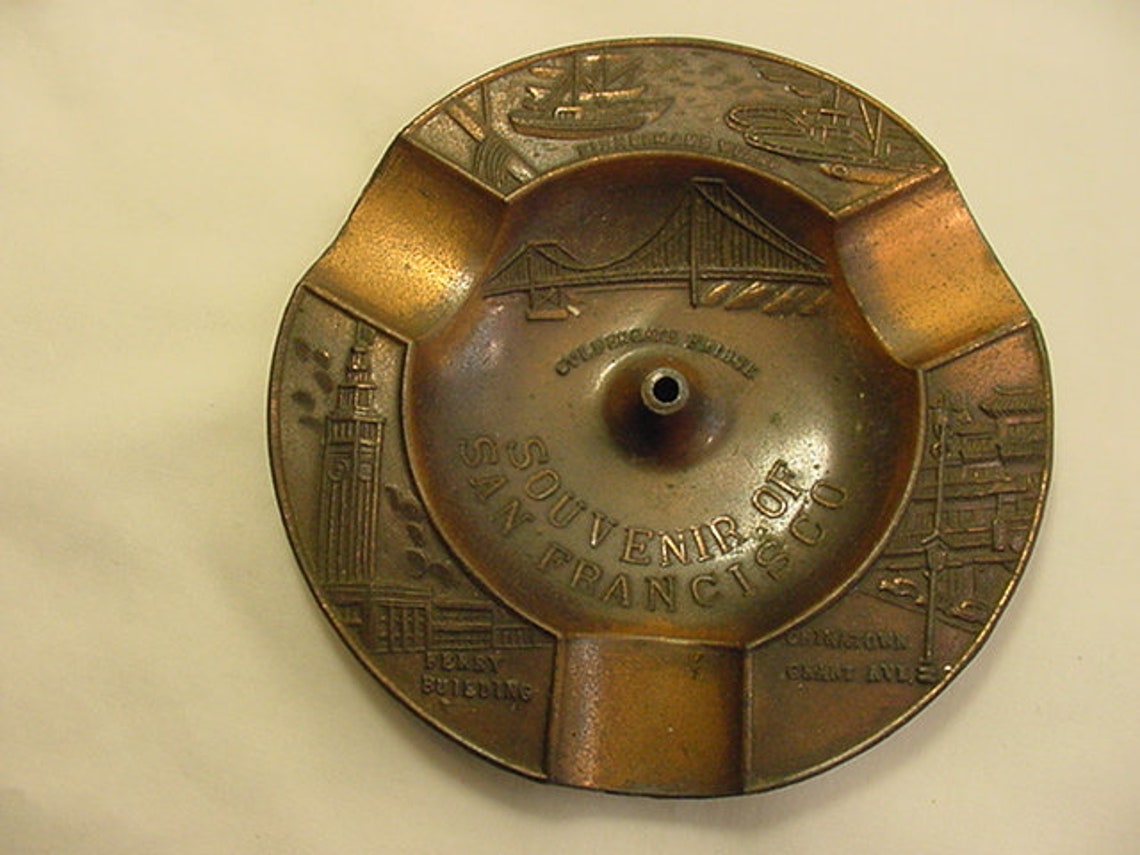Vintage Metal Street Car Ashtray Souvenir Of San Francisco Etsy