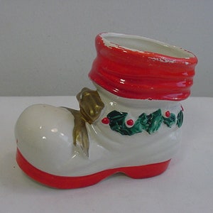 Vintage Miniature Ceramic Santa Claus Boot  22 - 169
