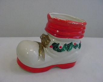 Vintage Miniature Ceramic Santa Claus Boot  22 - 169