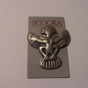 Vintage Seodra Pewter Brooch In Original Gift Box 11 - 1686
