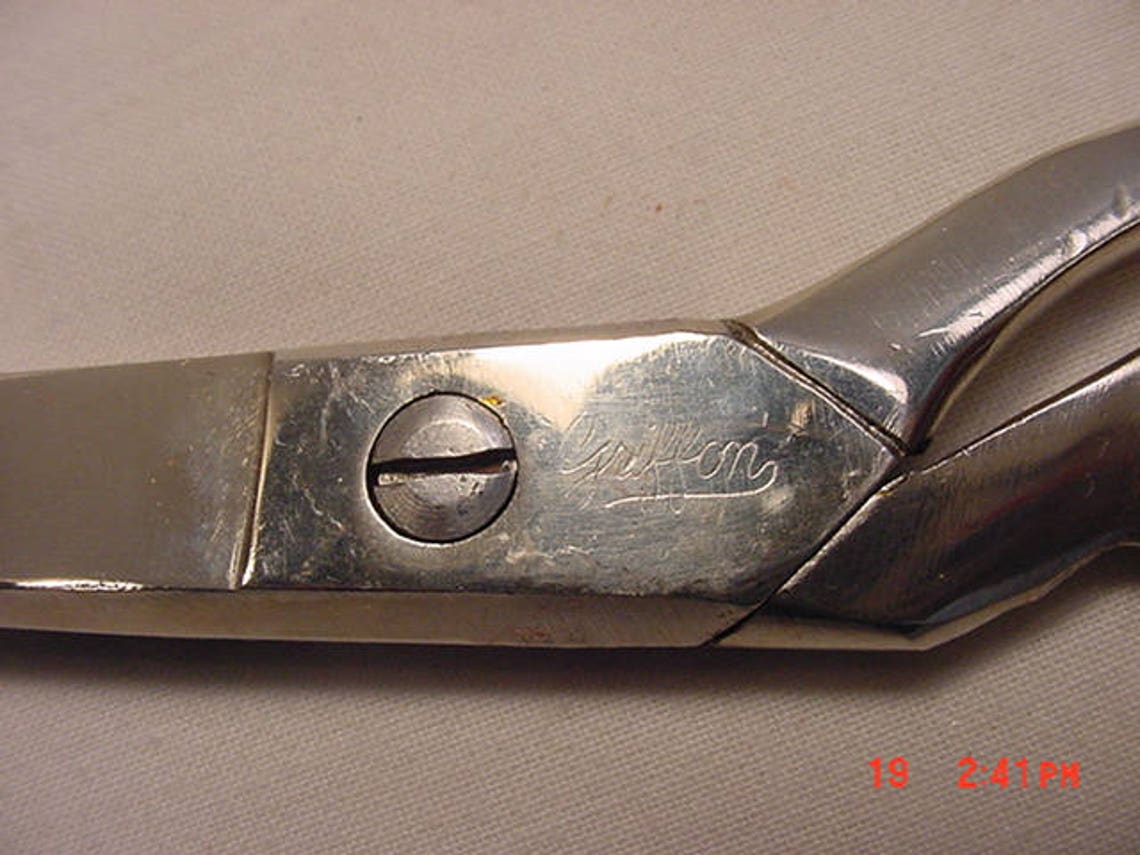 Vintage Griffon Sewing Scissors Set In Leather Zippered Case Etsy