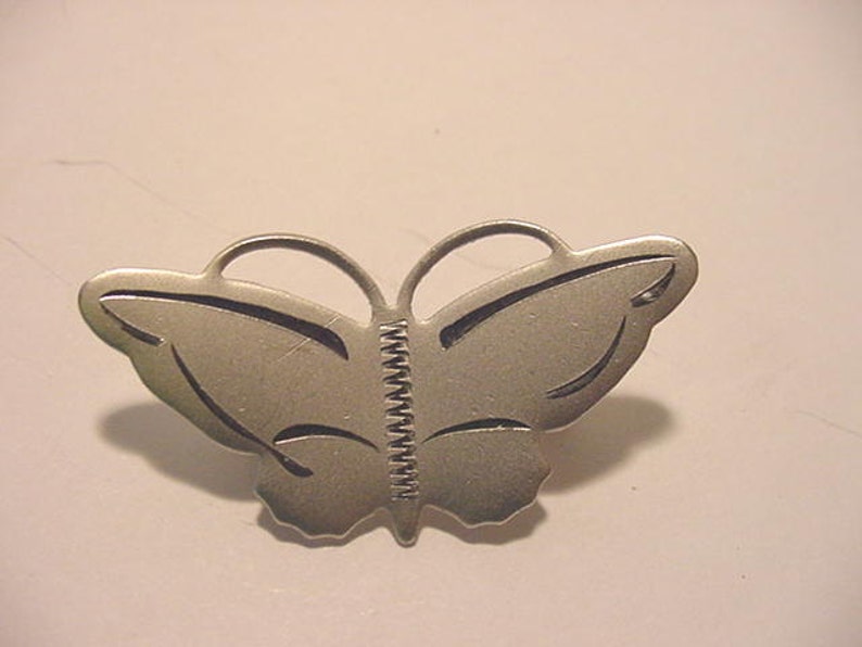 Vintage Silver Tone Metal Butterfly Brooch 12 537 image 4