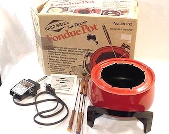 Vintage - 1983 - West Bend - 2 cuartos - Eléctrico - Juego de fondue - En caja original - Usado 26 - 81