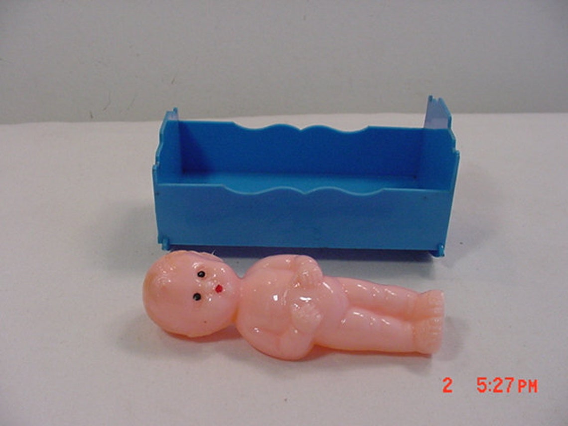 Vintage Best Plastic Baby Doll and Rocking Crib 18 1281 Etsy