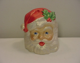 Vintage Christmas Ceramic Handmade Santa Claus Planter Or Candy Holder  22 - 236