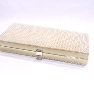 Vintage Mid Century J R USA Faux Pearl Beaded Evening / Formal Clutch  25 - 332