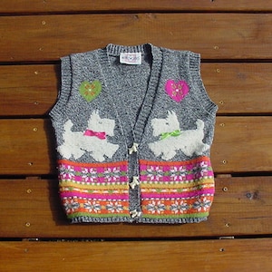 Vintage HeartWorks Sweater Vest With Scottish Terrier Dogs  23 - 152
