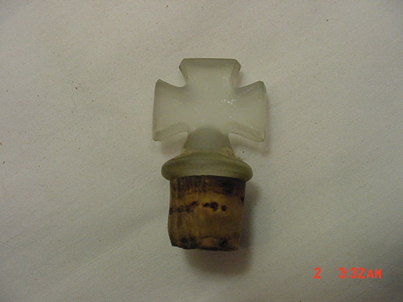 Antique Glass Cross & Cork Medicine Bottle Stopper 18 1544 Etsy