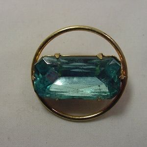 Vintage Blue Rhinestone Accented Brooch  19 - 163