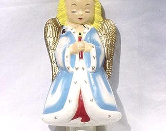 Vintage - halverwege de eeuw - Noma - elektrisch - kerstmis - blaasvorm - engel - boomtopper - in originele doos - SCHADE 26-99