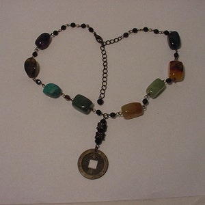 Vntage Made In India Polished Stone Necklace 11 297 image 1