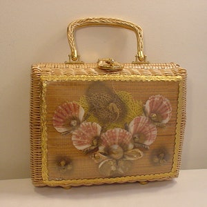 Vintage Princess Charming By Atlas Of Hollywood Florida Real Seashell Purse  23 - 60