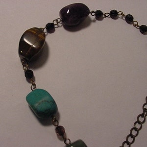 Vntage Made In India Polished Stone Necklace 11 297 image 5