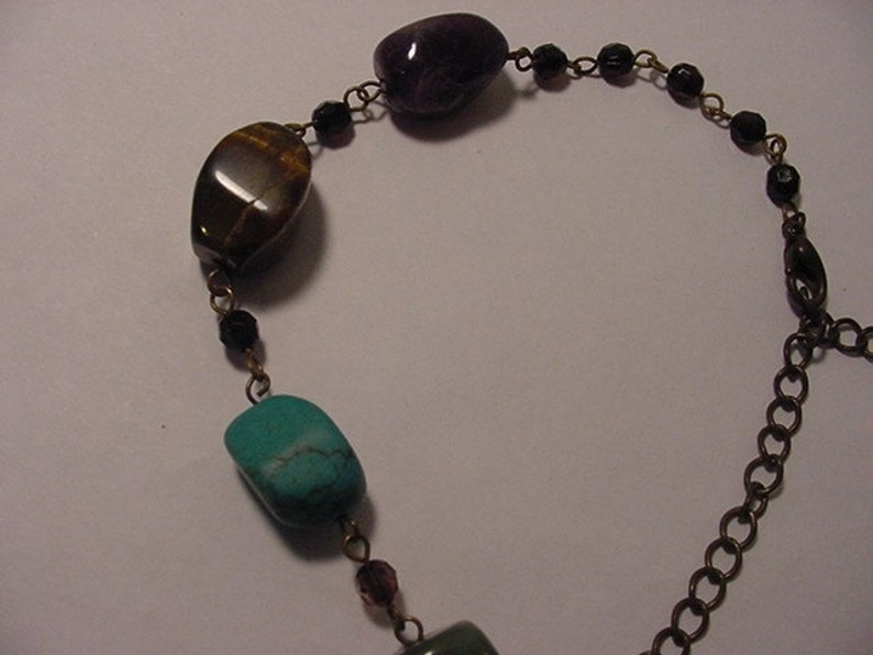 Vntage Made In India Polished Stone Necklace 11 297 image 5