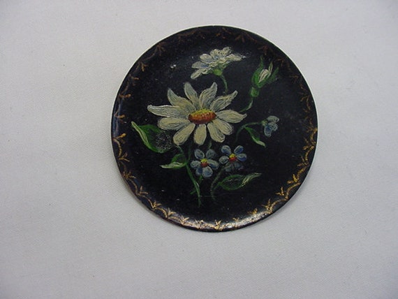 Vintage Hand Painted Flowers Brooch 19 - 407 - Etsy