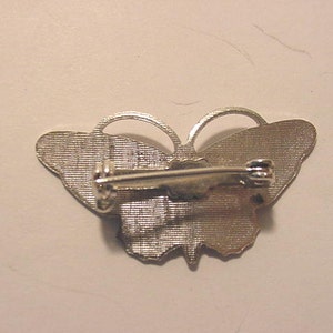 Vintage Silver Tone Metal Butterfly Brooch 12 537 image 5