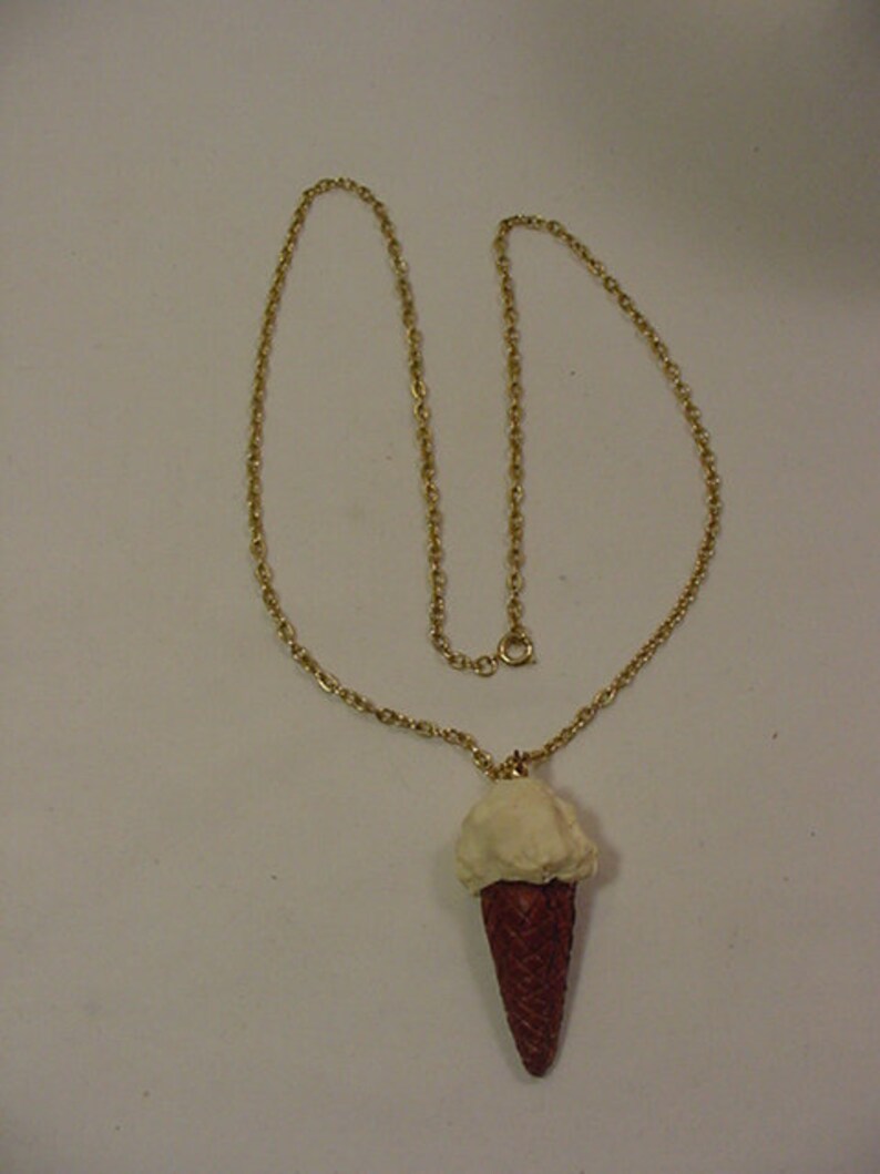 Vintage Ice Cream Cone Necklace 19 276 Etsy