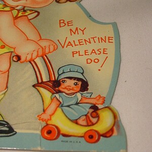 Vintage 1940 Valentine Day Stand Up Card With Real Feather No 2 HAS 42 image 3