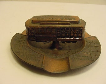 Vintage Metal Street Car Ashtray Souvenir Of San Francisco California  20 - 257