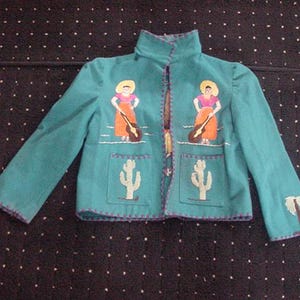 Vintage Lab Mex Child&#39;s Size 5 Hand Embroidered Wool Jacket  24 - 208