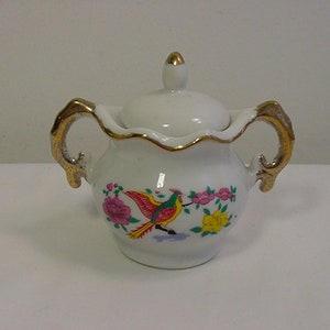 Vintage Japan Condiments China Set With Bird & Flower Design 20 - 432 ...