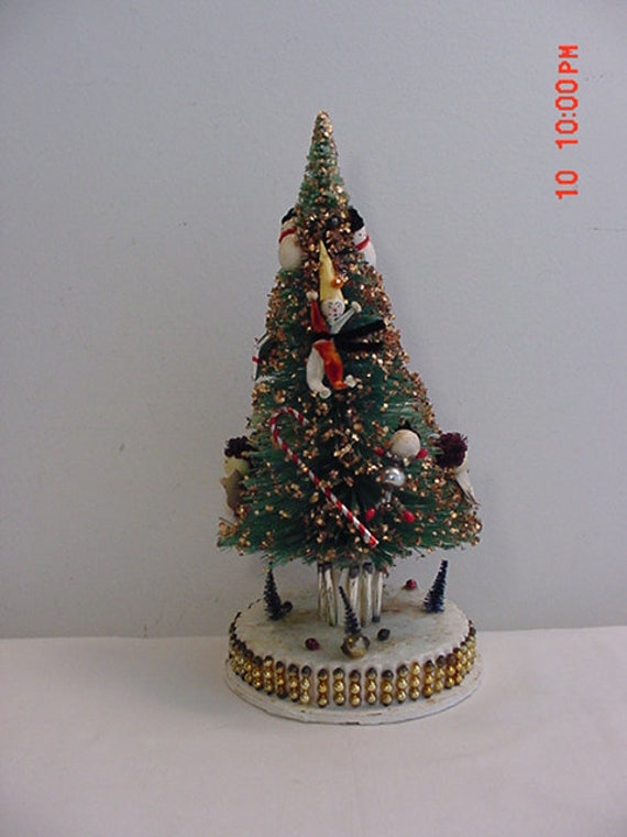 Vintage Decorated Bottle Brush Christmas Tree 18 1318 Etsy