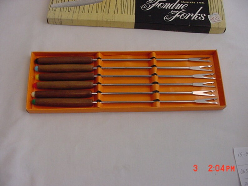 Vintage Set Of Six Stainless Steel Fondue Forks 16-388