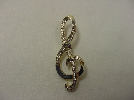 Vintage Treble Clef Musical Note Duet Scatter Pin… - image 4