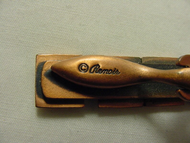 Vintage Signed Renoir Copper Tie Clip 19-56