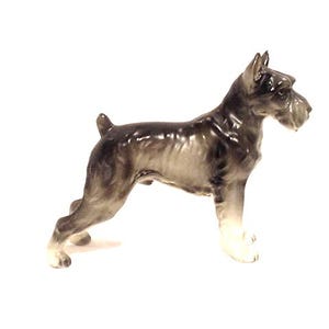Vintage Mid Century Lefton Male Schnauzer Dog Figurine   25 - 476