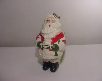 Vintage Ceramic Santa Claus Planter Or Lollipop Holder  24 - 148