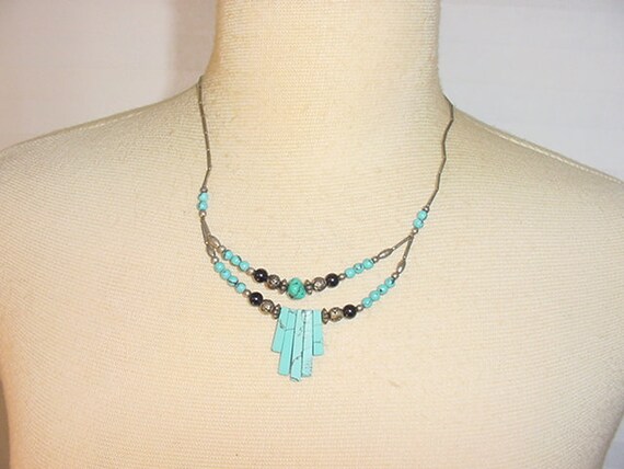 Vintage Faux Turquoise Necklace  19 - 127 - image 9