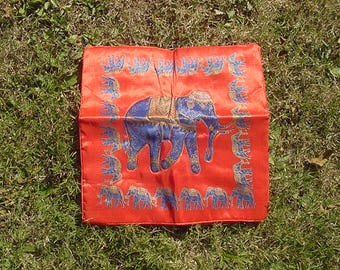 Capa de almofada de elefante de seda vintage tailandesa feita à mão em embalagem original 24 - 201