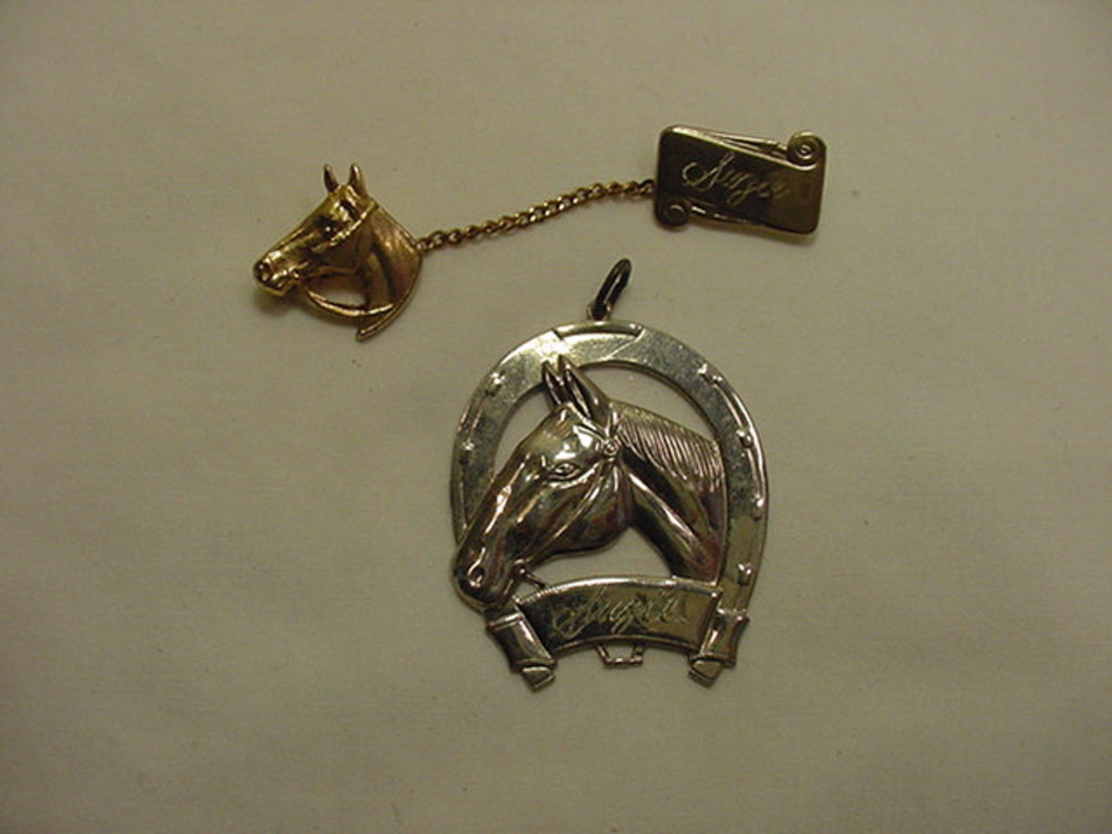 Two Pieces of Vintage Horse Jewelry Engraved SUZIE 20 211 Etsy