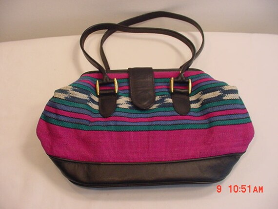 Vintage Mallory Quality Leathers Southwestern Handbag 16 - 458