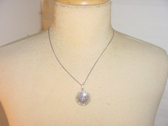 Vintage Glass Millifore Pendant Necklace  20 - 21 - image 8