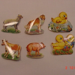 30 Vintage Dennison Farm Animal Seals   17 - 20
