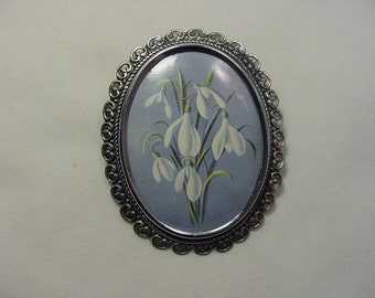 Vintage TLM Made In England Flower Brooch  18 - 1771