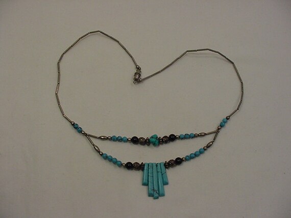 Vintage Faux Turquoise Necklace  19 - 127 - image 5