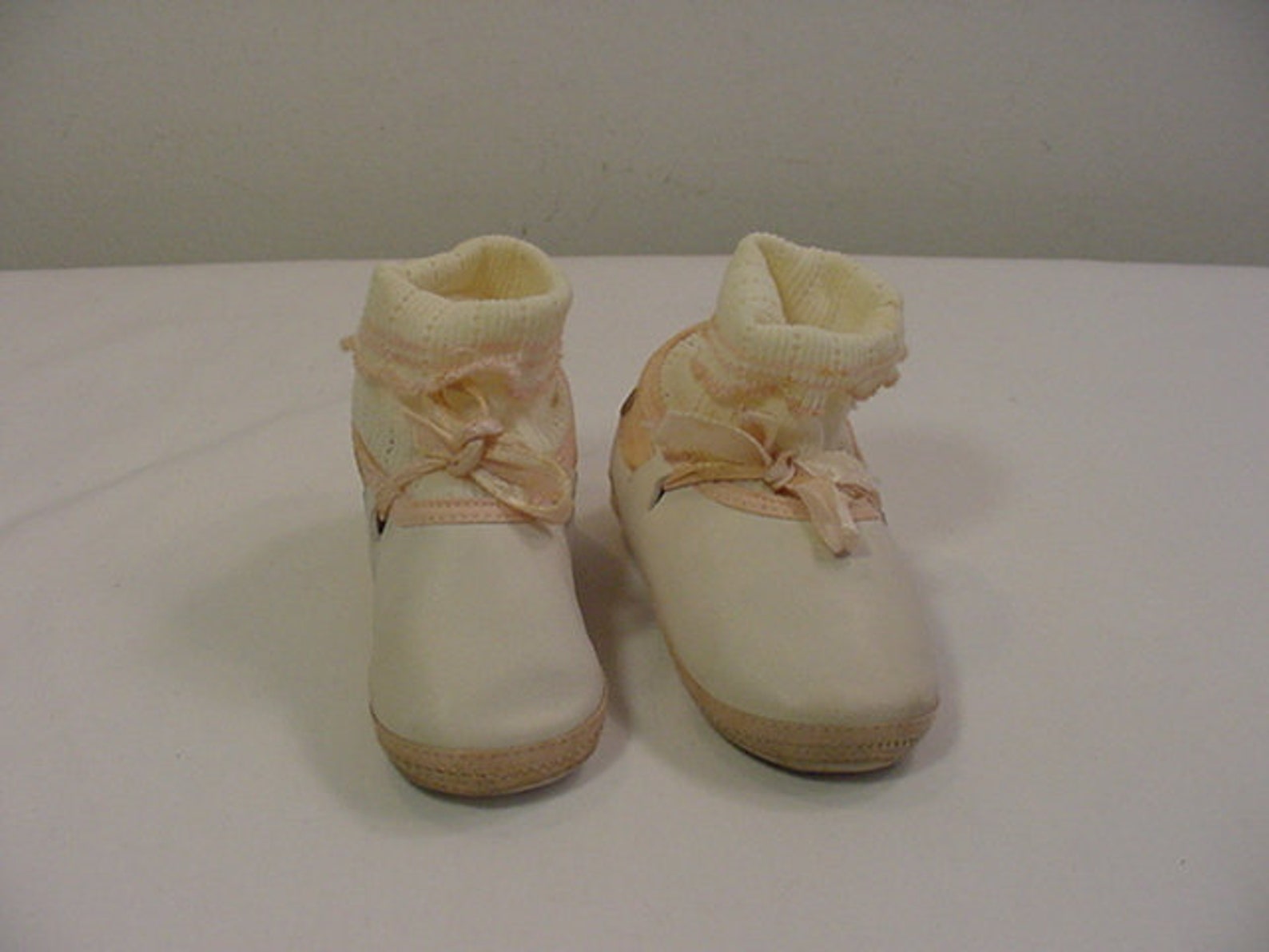 Vintage Baby Shoes With Sock Like Uppers & Pink Trim for Etsy