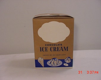 Vintage 1951 Bulk Pack Chocolate Ice Cream Half Gallon Box  16 - 570