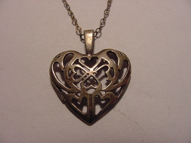 Vintage mexican silver heart necklace