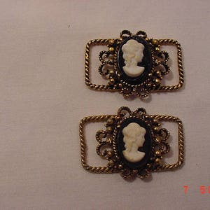 2 Vintage Matching Cameo Buckles  18 - 50