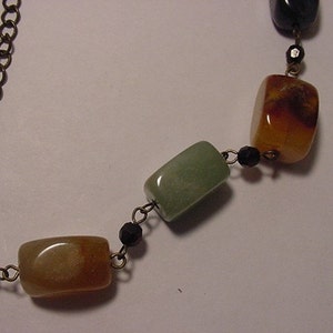 Vntage Made In India Polished Stone Necklace 11 297 image 3