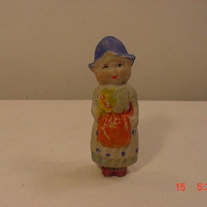 Vintage Dutch Woman Figurine Frozen Charlotte Doll  18 - 889