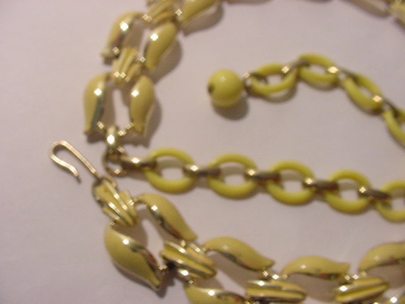 Vintage Yellow Enameled And Celluloid Adjustable … - image 3