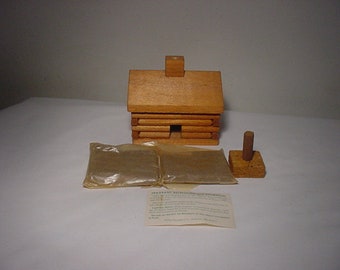 Vintage Paine Incense Company Log Cabin Incense Burner & Maine Balsam Fir Incense - Never Used   24 - 90