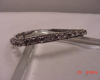 Vintage Clear Rhinestone Stretch Bracelet  18 - 187